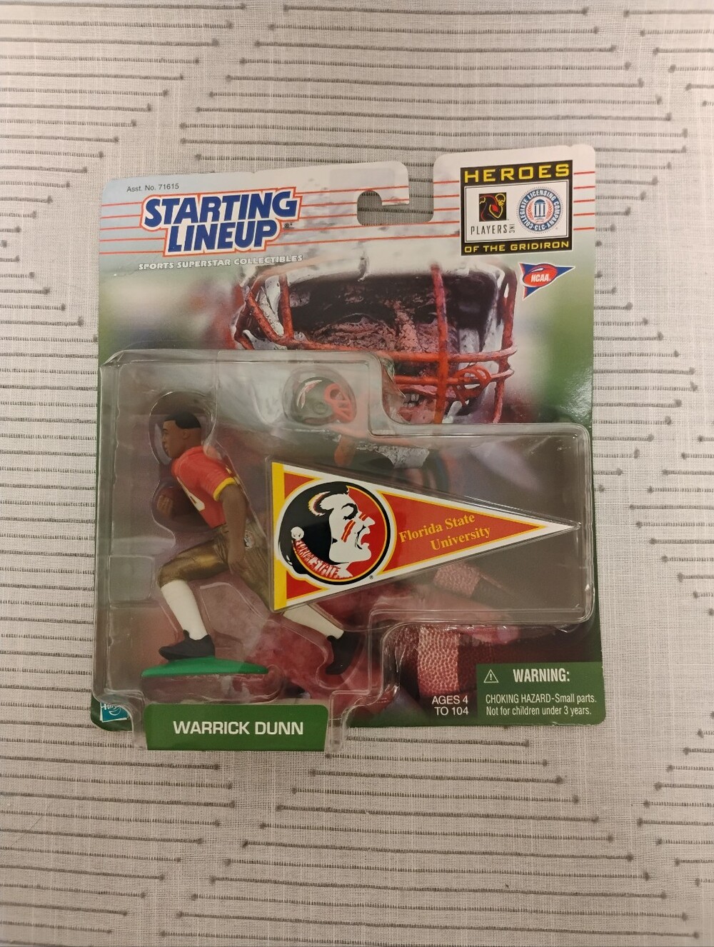 Warrick Dunn Florida State University Action Figure Gold Vintage 1999 Kenner